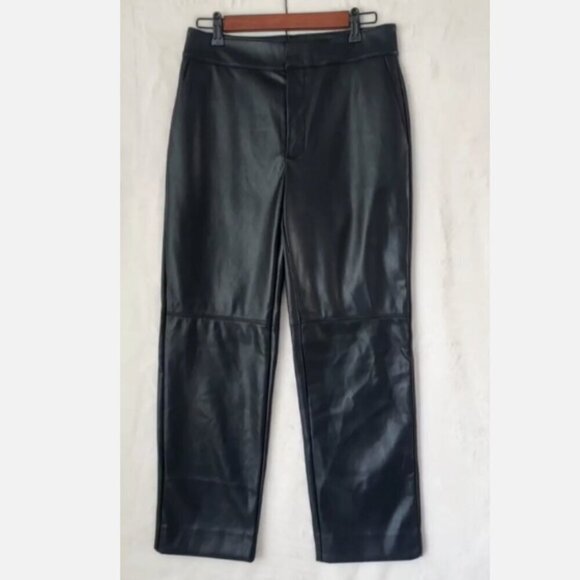 NWT Banana Republic Straight Leg Vegan Leather Trouser Pants Black Size 6 RT$100 - Picture 6 of 12